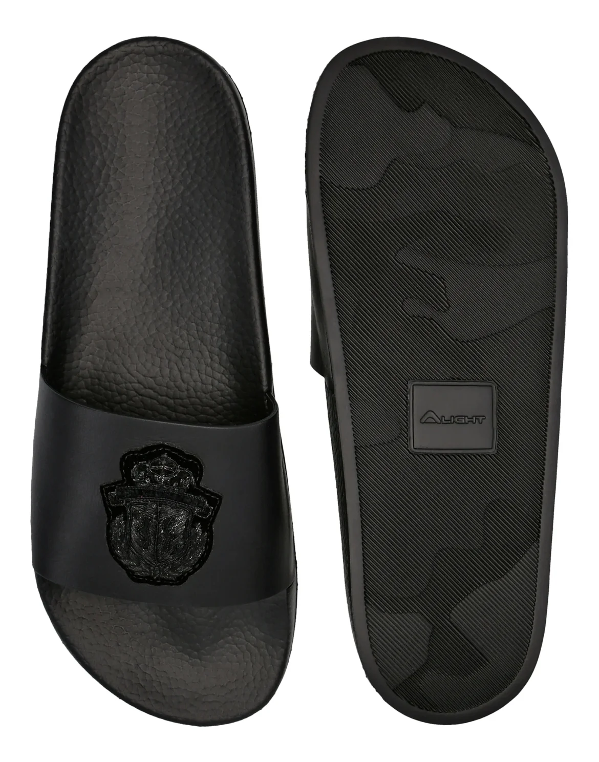 Flat gummy sandals Crest, цвет: Черный