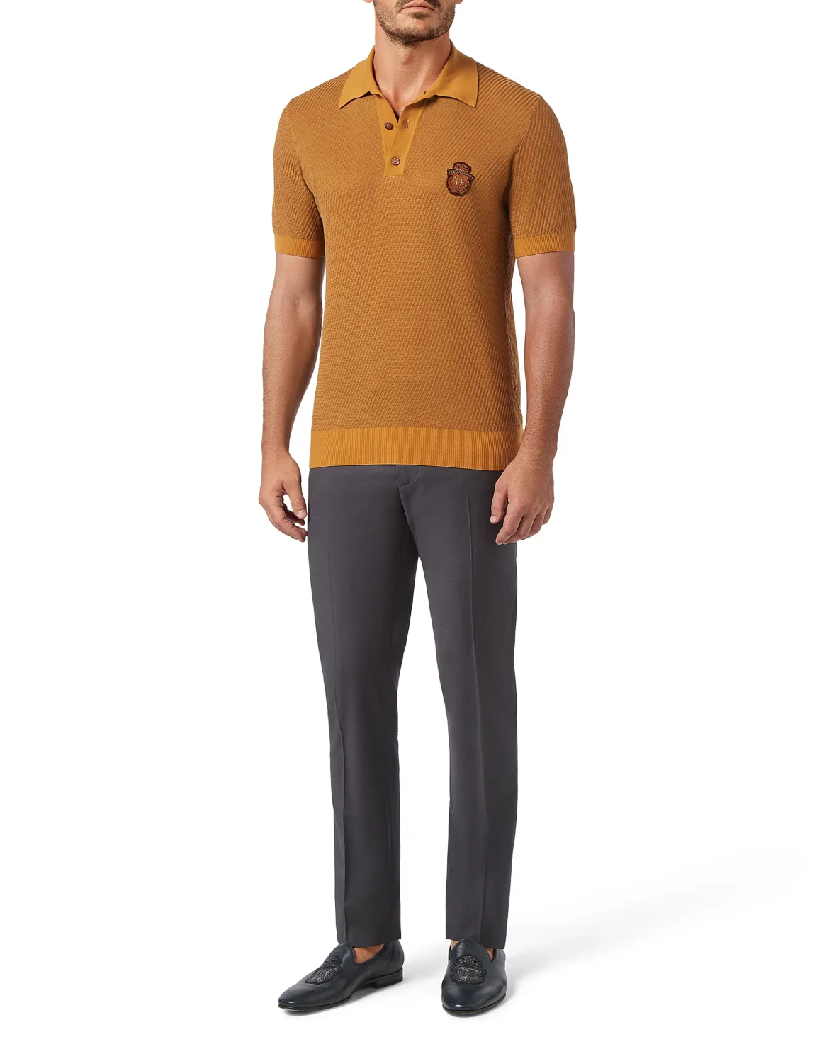 Pullover Polo-Neck SS Crest, цвет: Коричневый