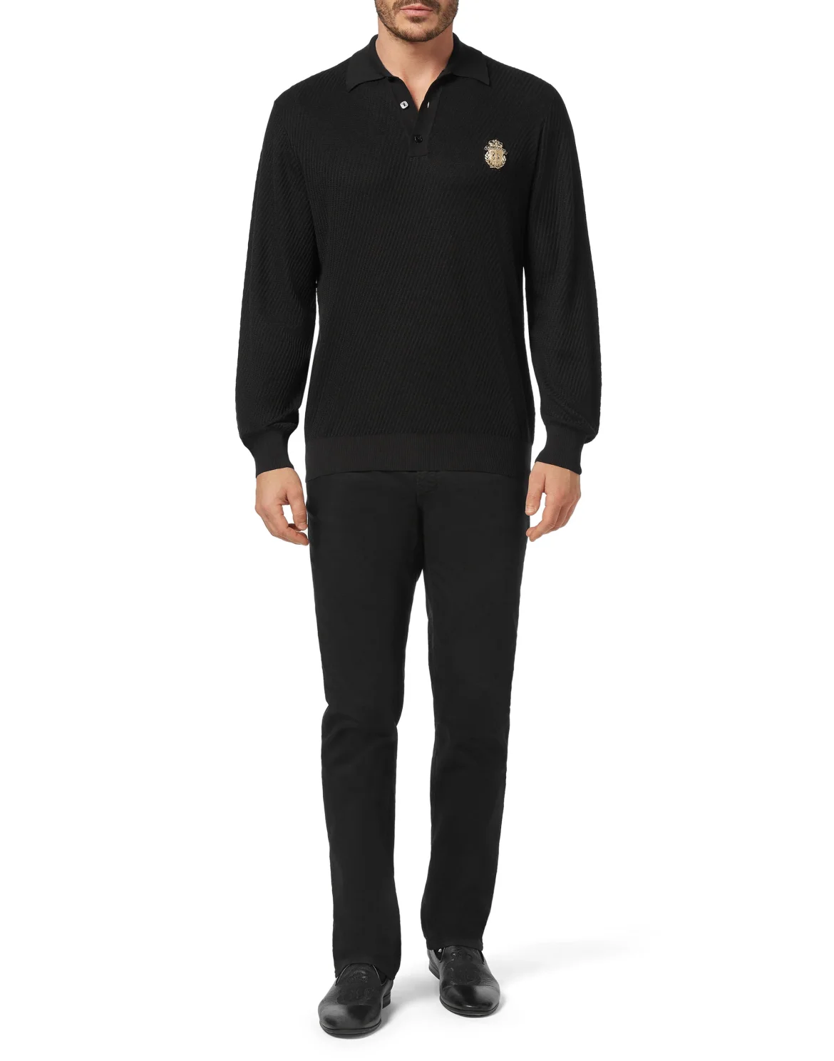 Pullover Polo-Neck LS Crest, цвет: Черный