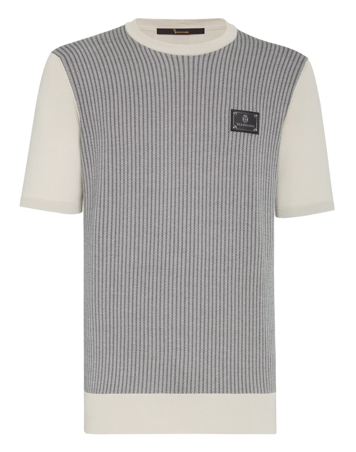 Pullover Round Neck SS Jacquard Istitutional, цвет: Бежевый