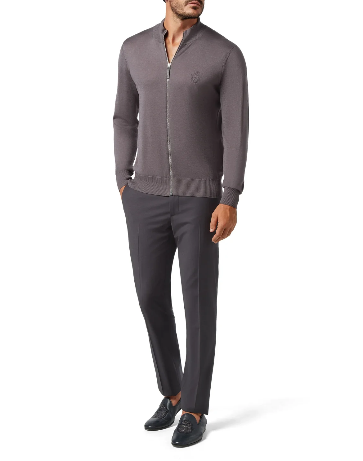 Pullover full zip Crest, цвет: Серый