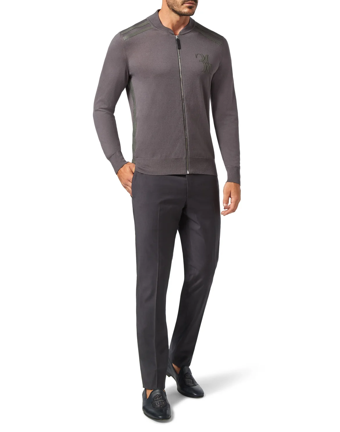 Pullover full zip Luxury, цвет: Серый