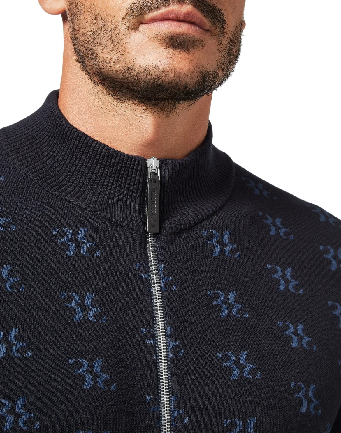 Pullover full zip All over BB, цвет: Синий