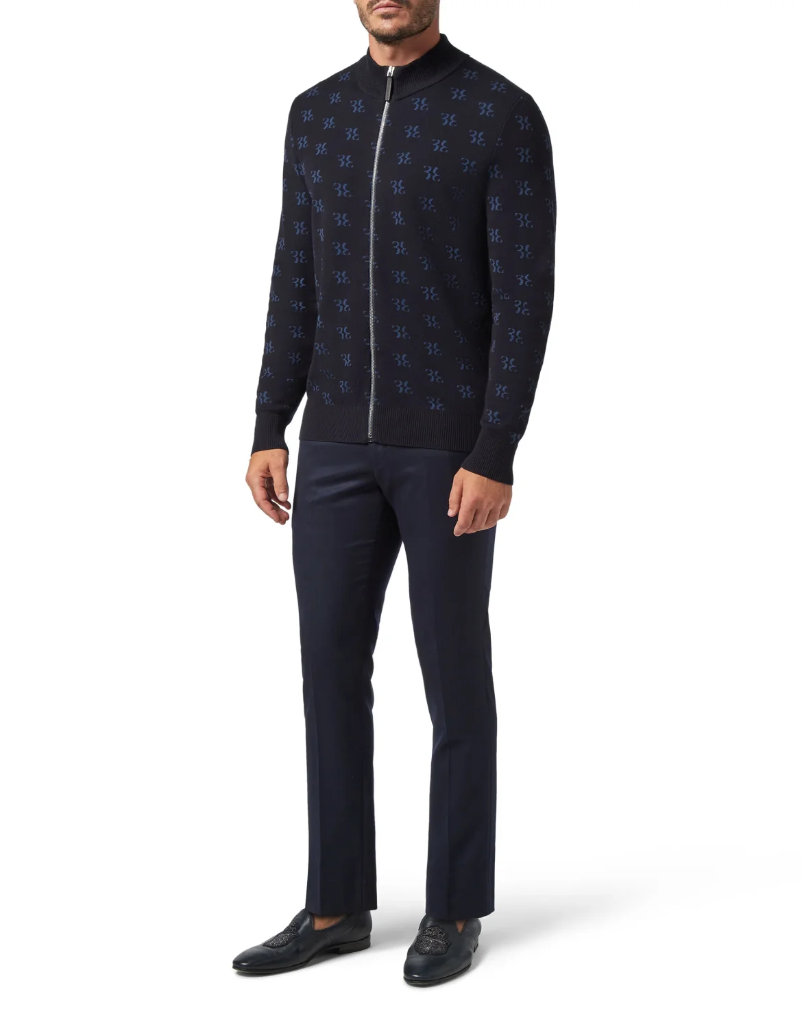 Pullover full zip All over BB, цвет: Синий