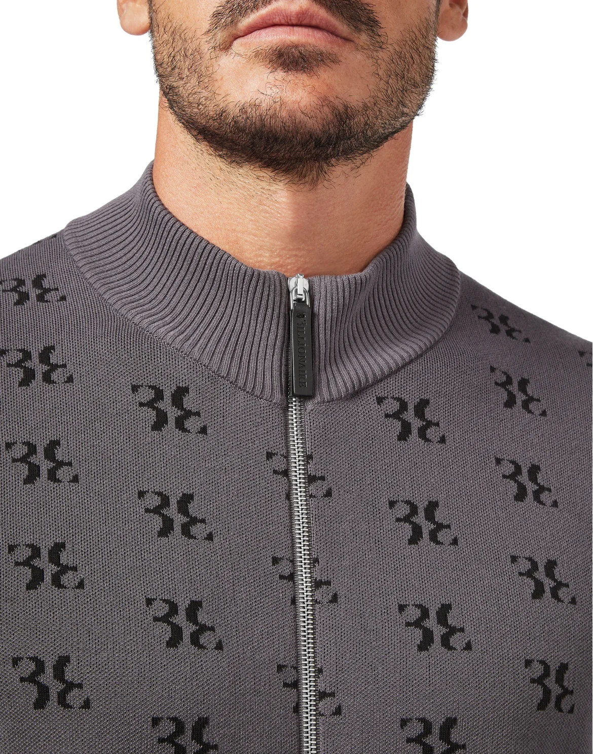 Pullover full zip All over BB, цвет: Серый