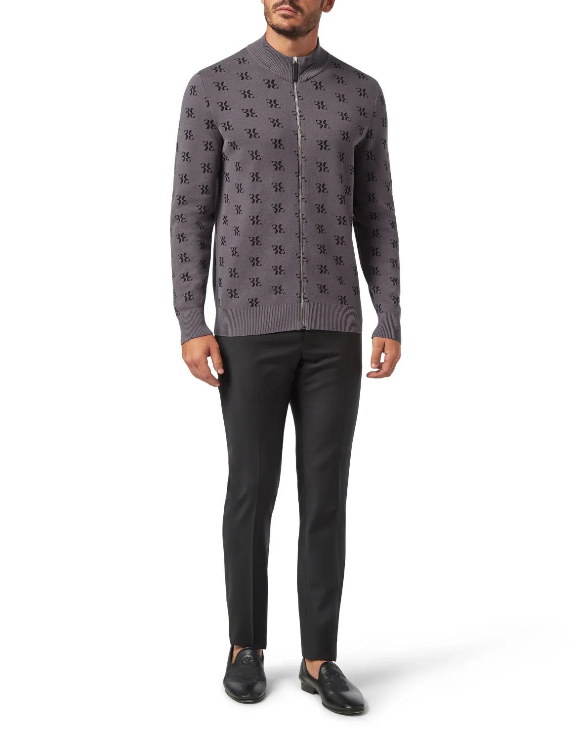Pullover full zip All over BB, цвет: Серый