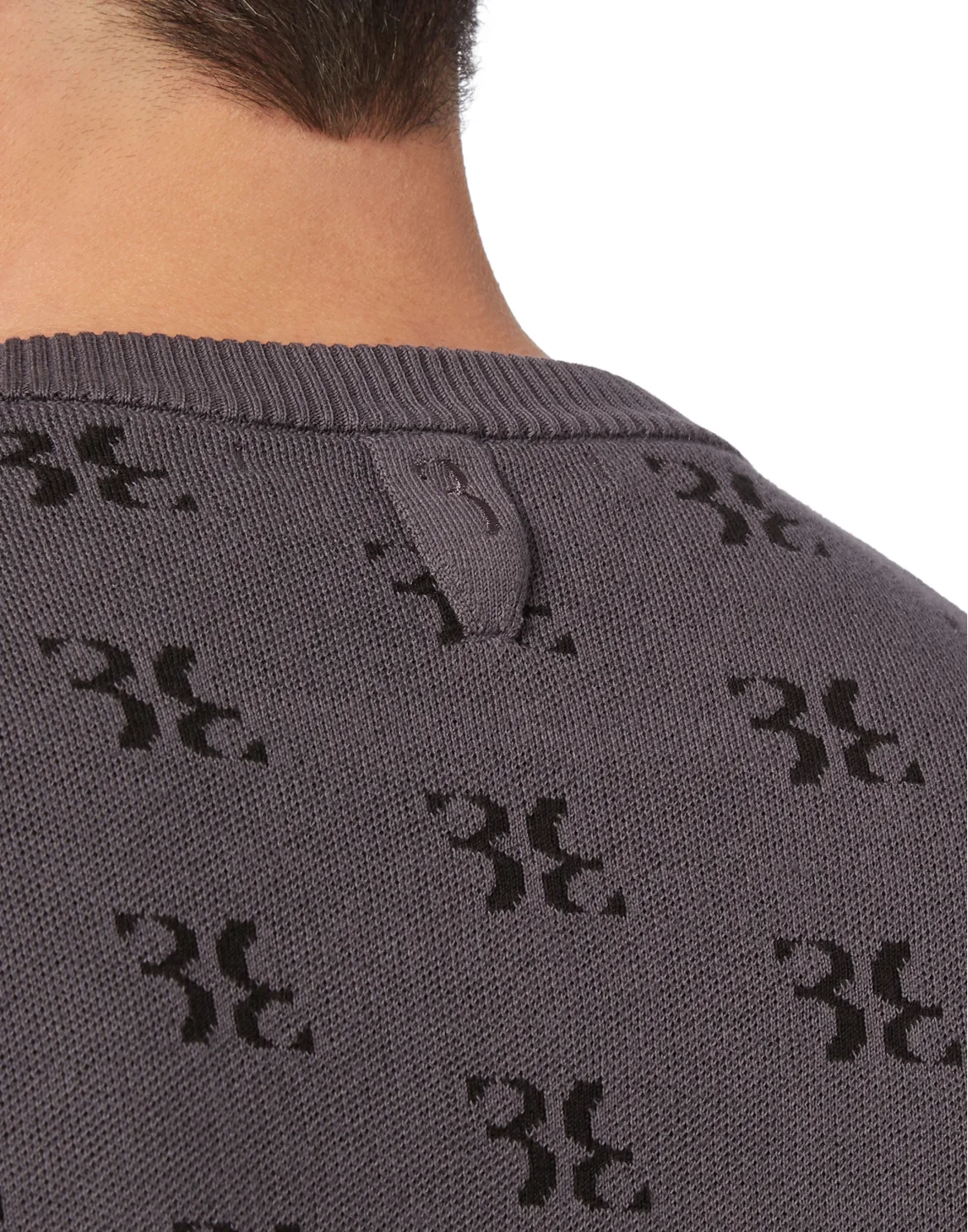 Pullover Round Neck LS All over BB, цвет: Серый