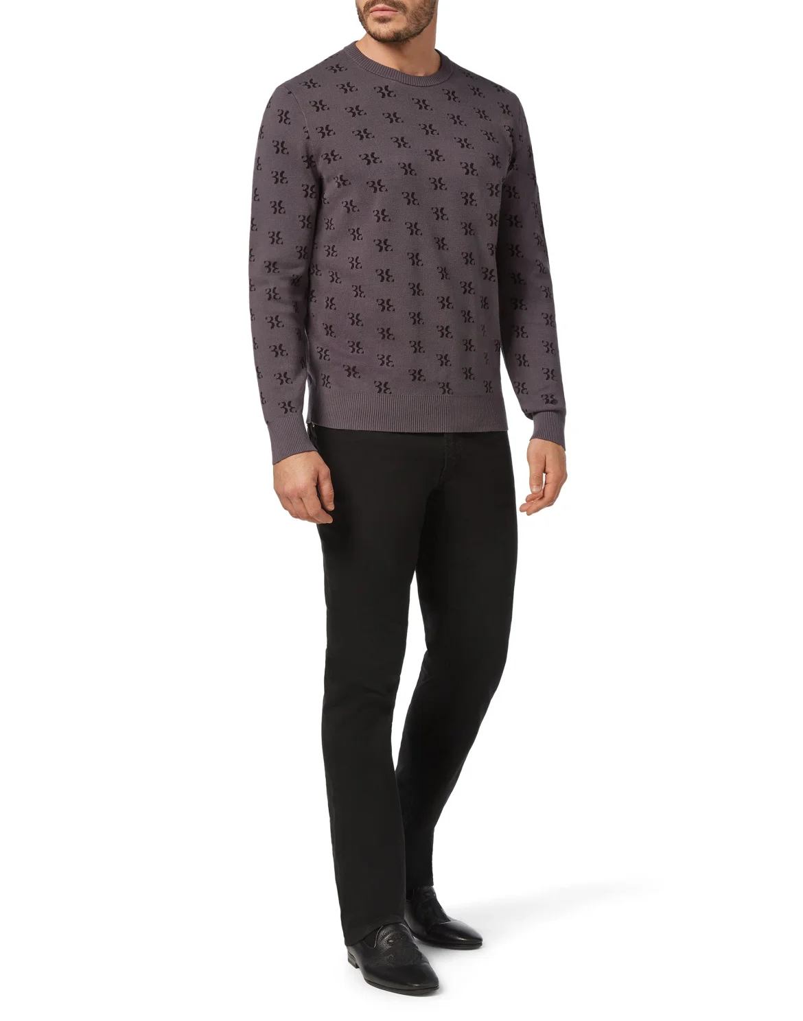 Pullover Round Neck LS All over BB, цвет: Серый