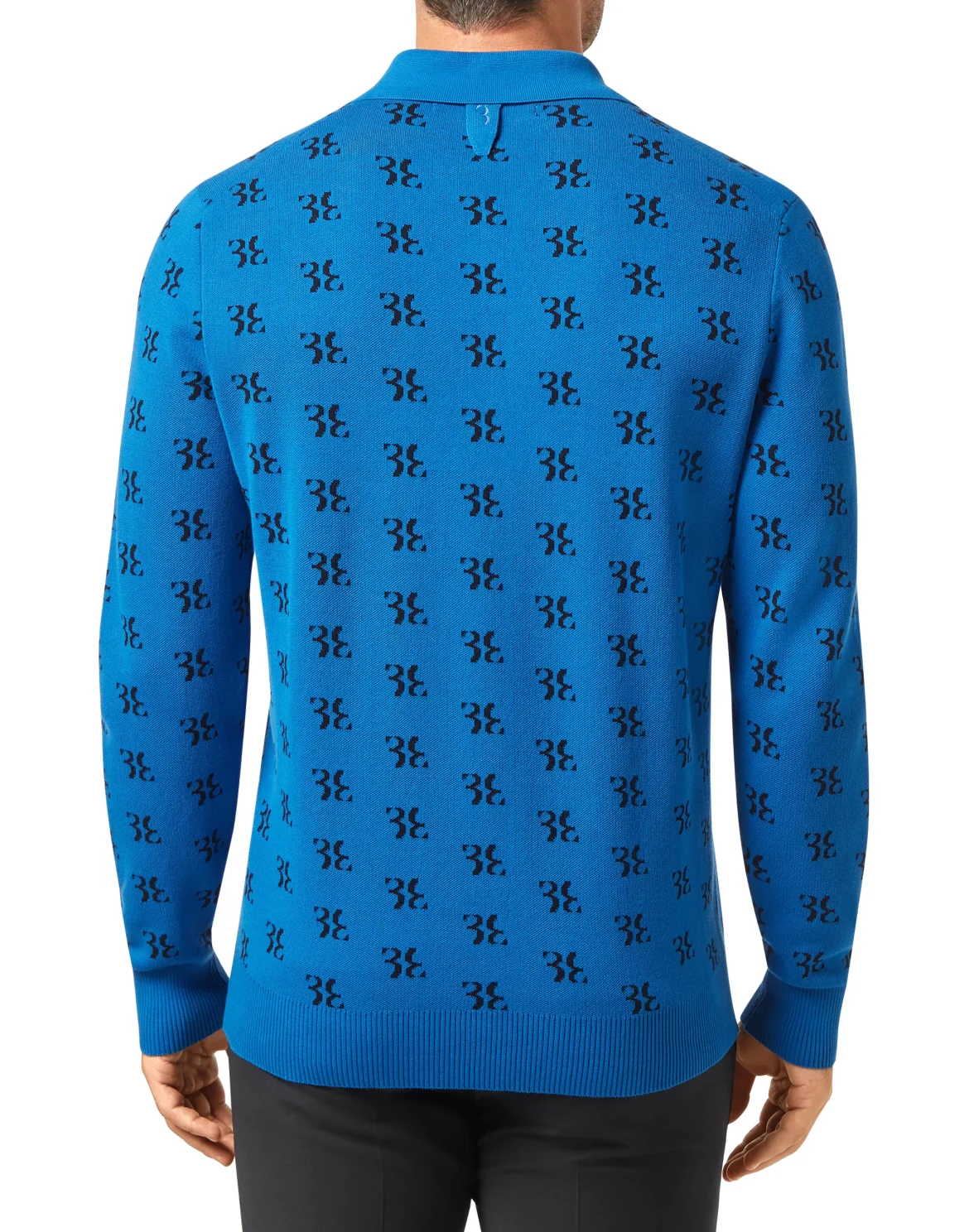 Pullover zip mock LS All over BB, цвет: Синий