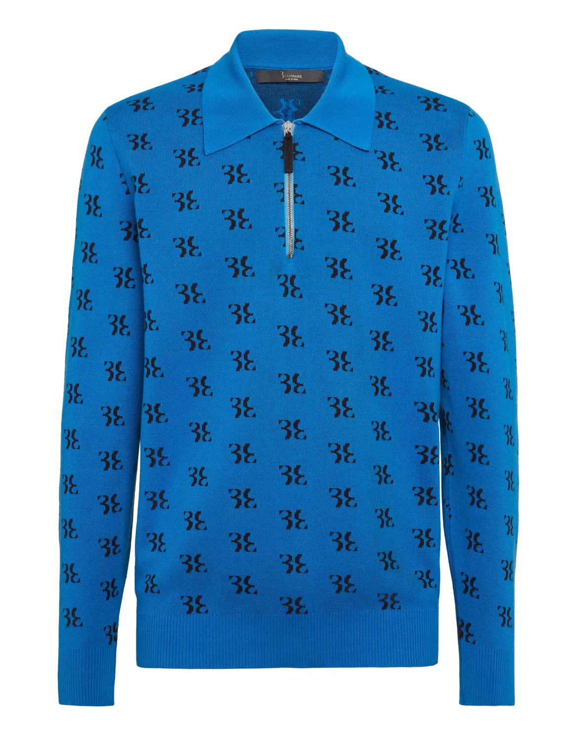 Pullover zip mock LS All over BB, цвет: Синий