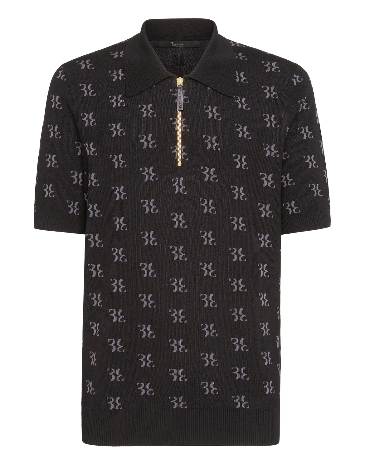 Pullover zip mock SS All over BB, цвет: Черный