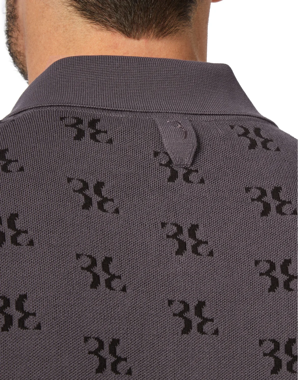 Pullover zip mock SS All over BB, цвет: Серый