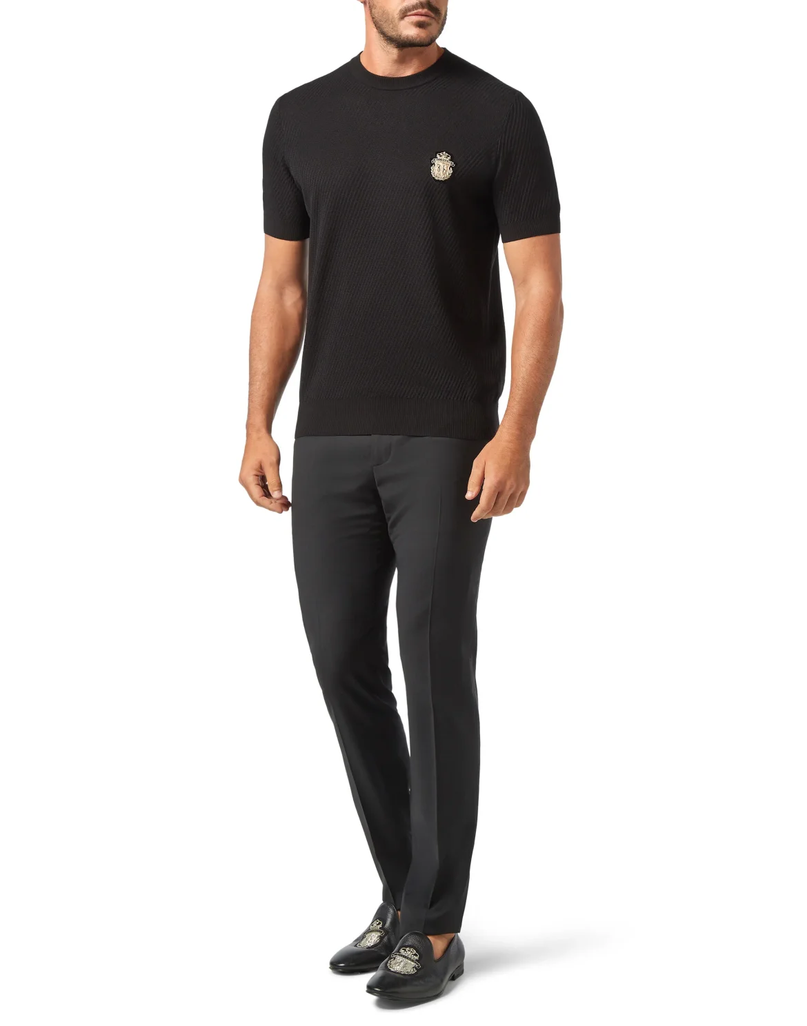 Pullover Round Neck SS Crest, цвет: Черный