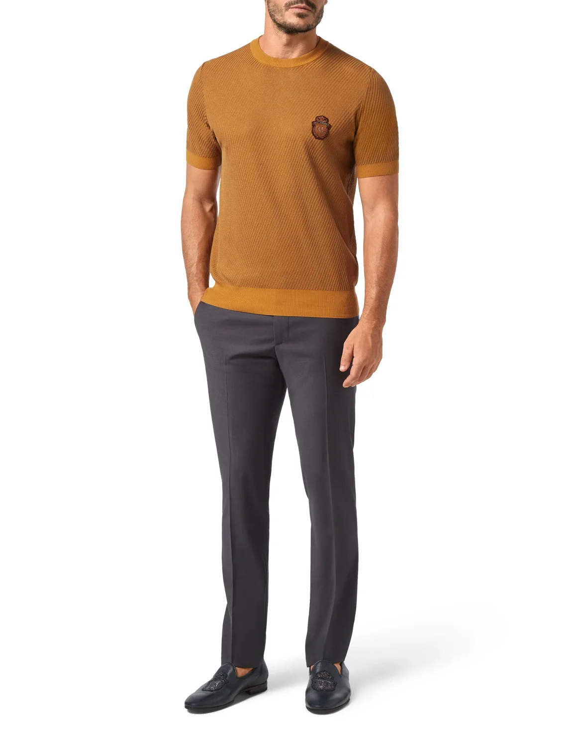 Pullover Round Neck SS Crest, цвет: Коричневый