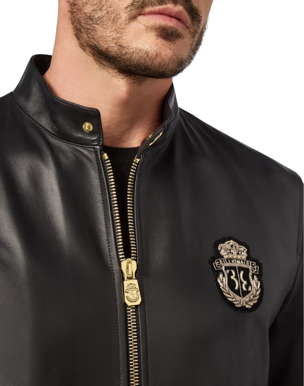 Leather Bomber Crest, цвет: Черный
