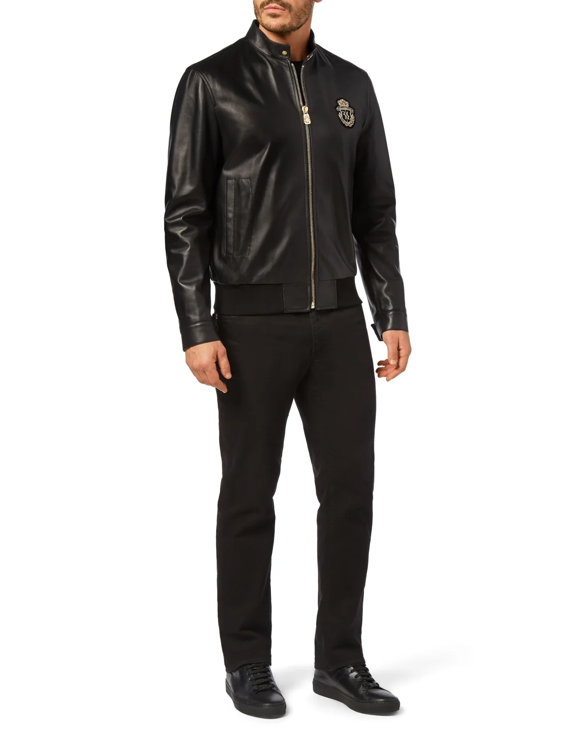 Leather Bomber Crest, цвет: Черный