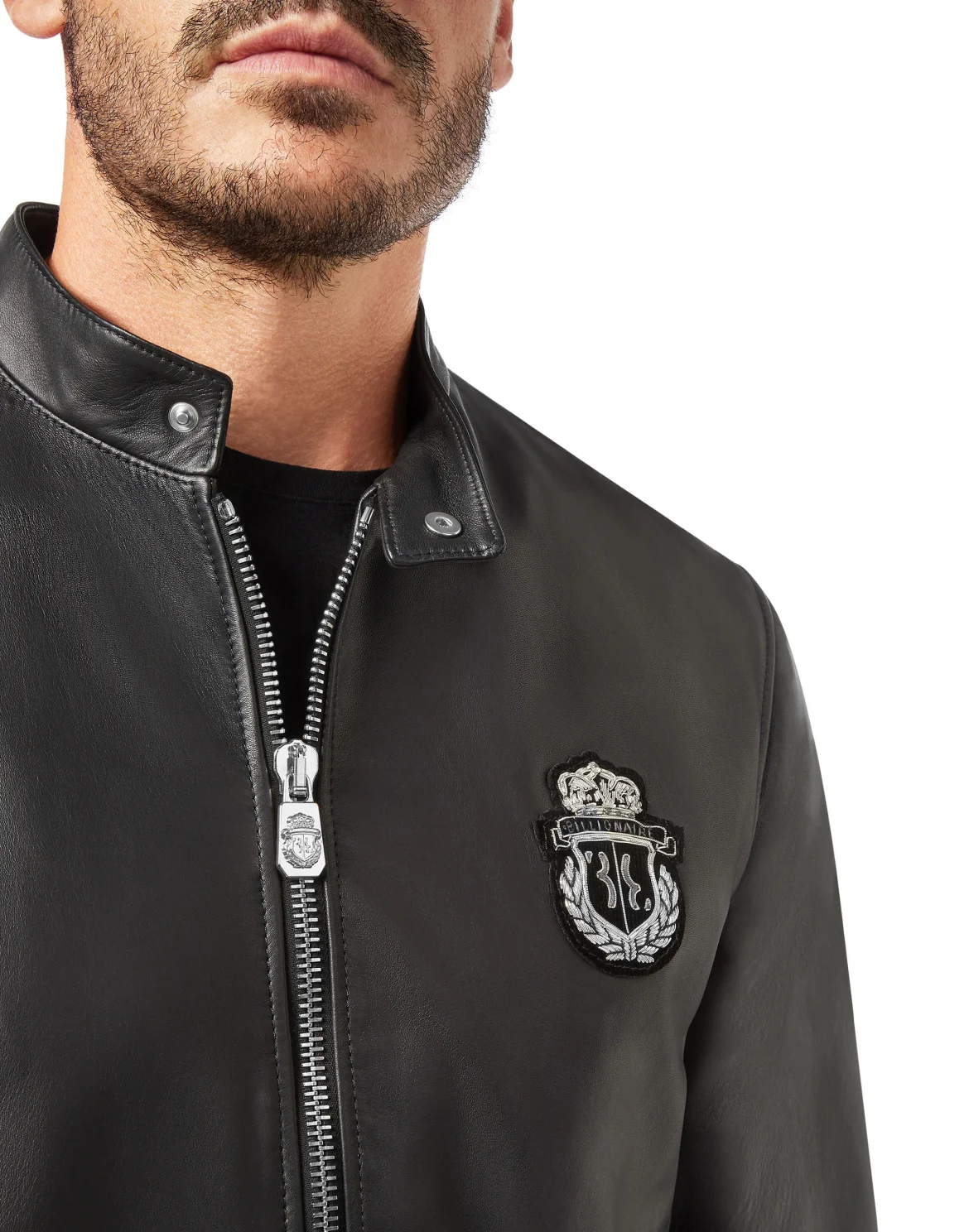 Leather Bomber Crest, цвет: Черный