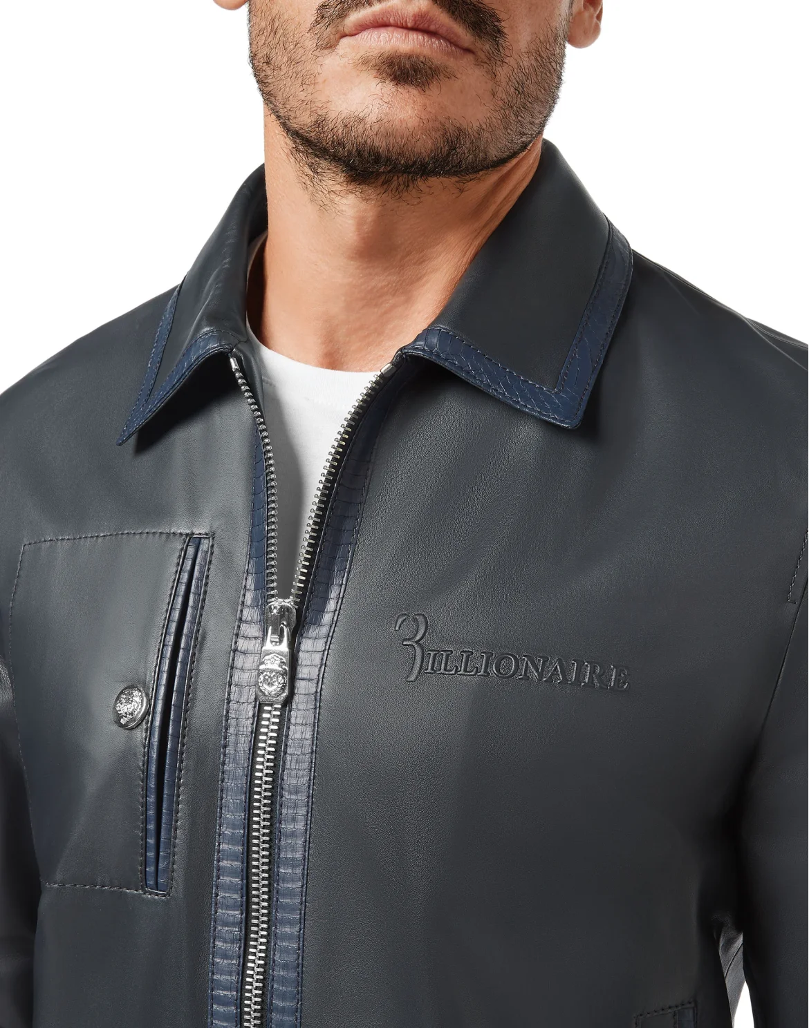 Leather Bomber Luxury, цвет: Синий