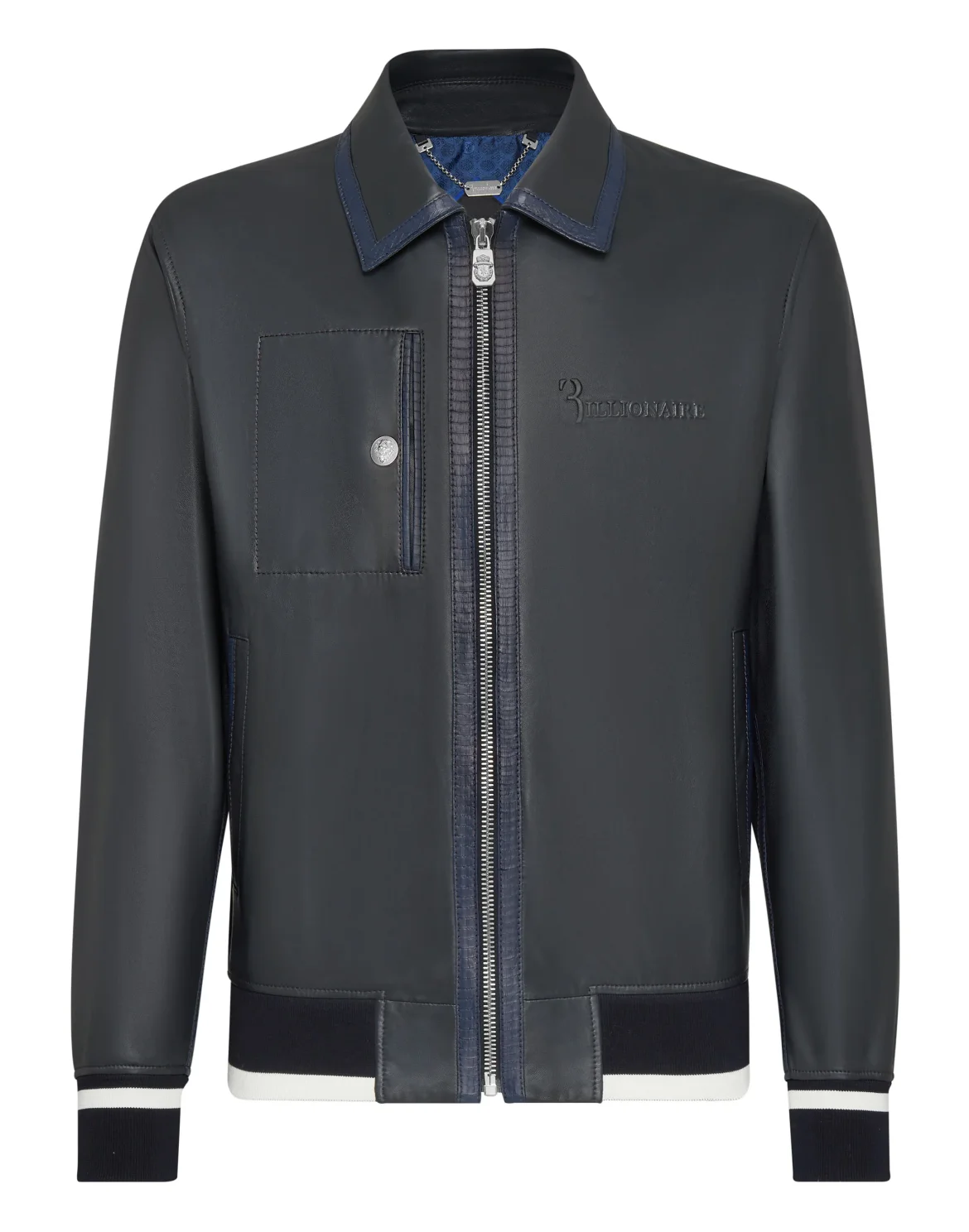 Leather Bomber Luxury, цвет: Синий