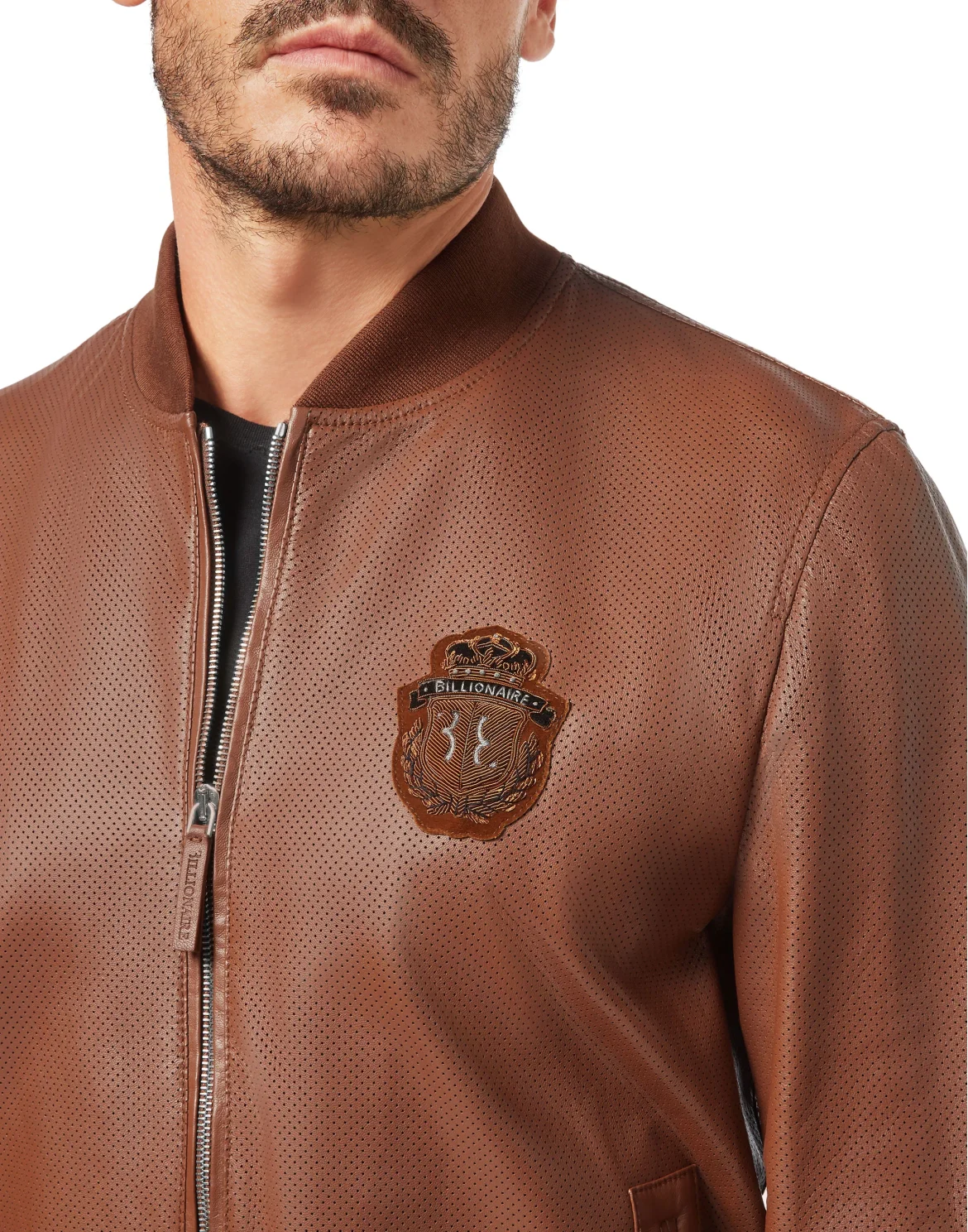 Leather Bomber Crest, цвет: Коричневый