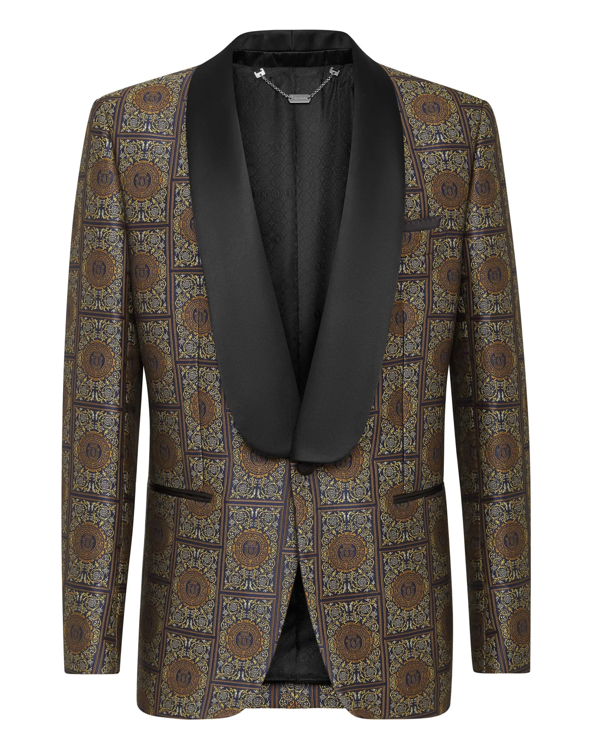 Blazer Tailored Fit Jacquard Flowers, цвет: Черный