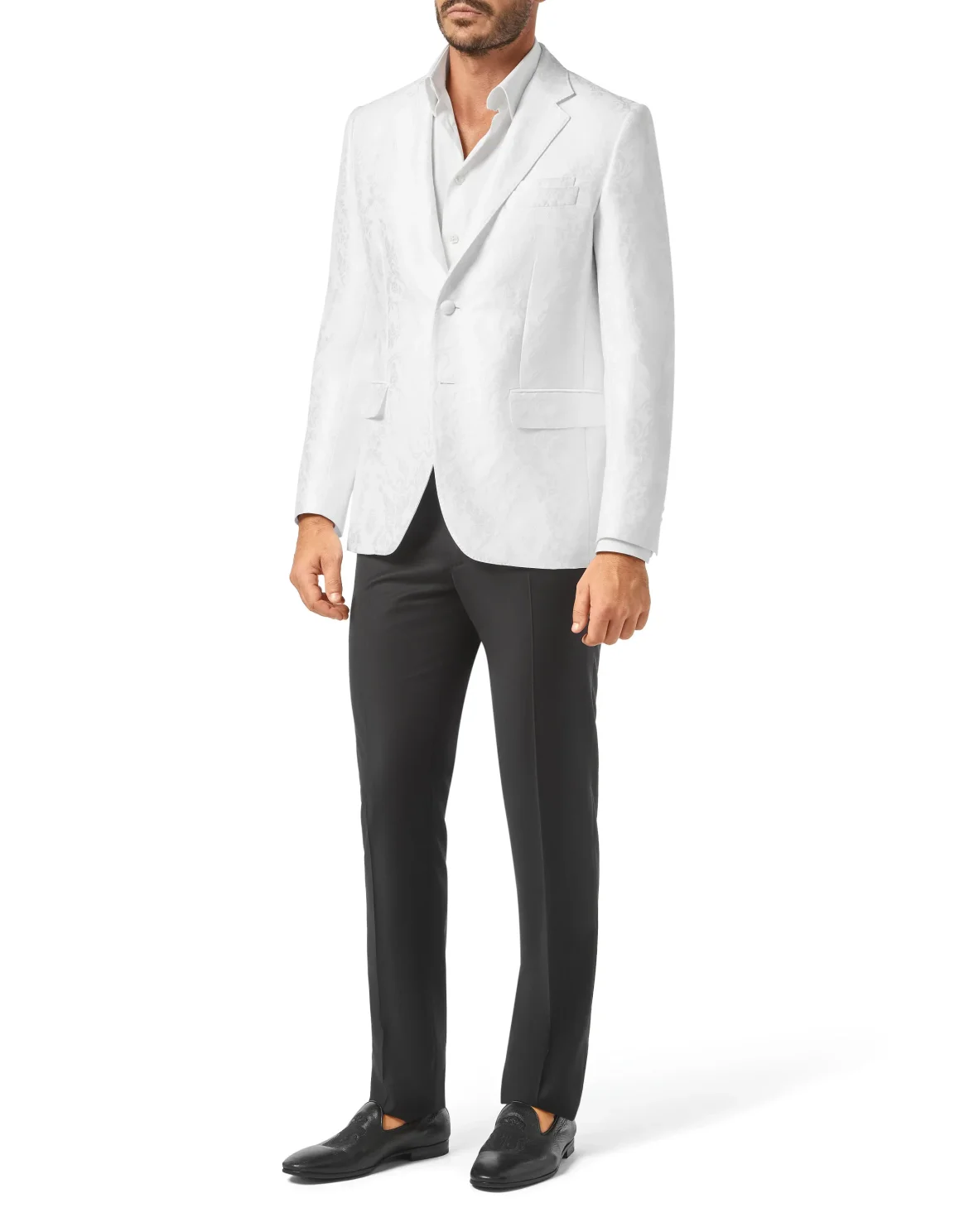 Blazer Tailored Fit Brocade Flowers, цвет: Белый