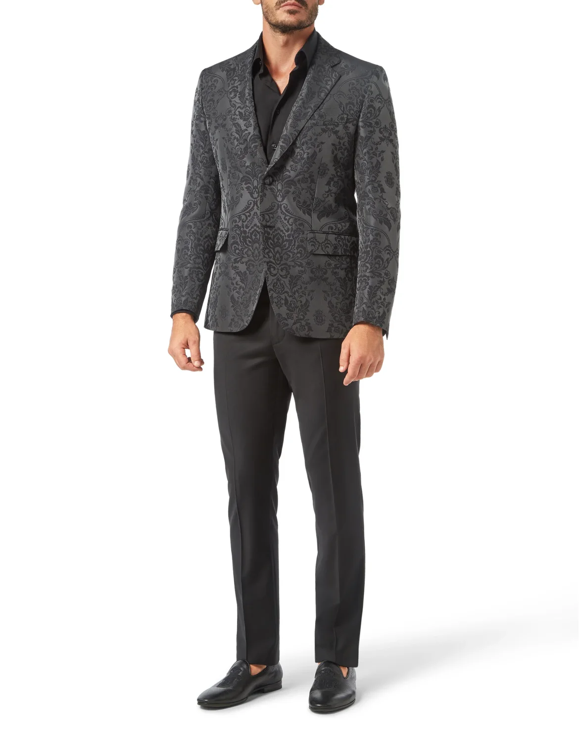 Blazer Tailored Fit Brocade Flowers, цвет: Черный