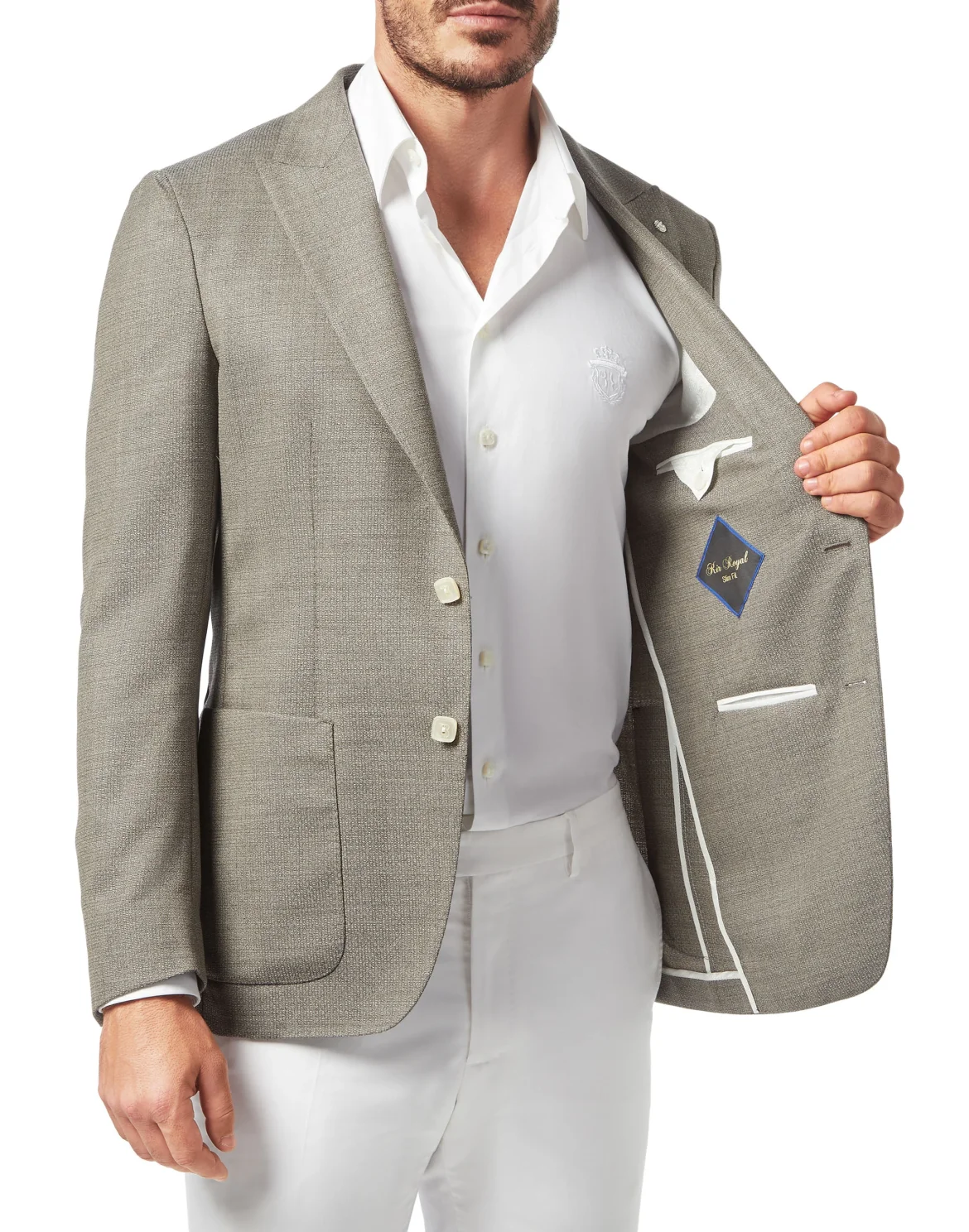 Blazer Slim Fit Crest, цвет: Коричневый