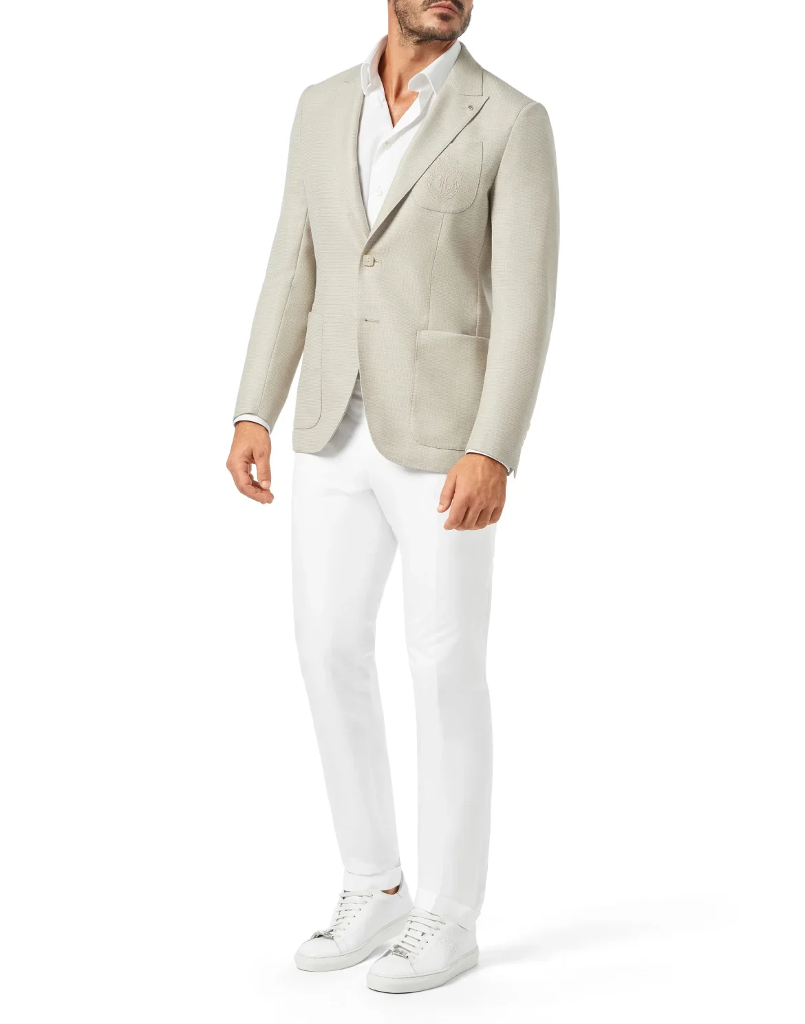 Blazer Slim Fit Crest, цвет: Бежевый