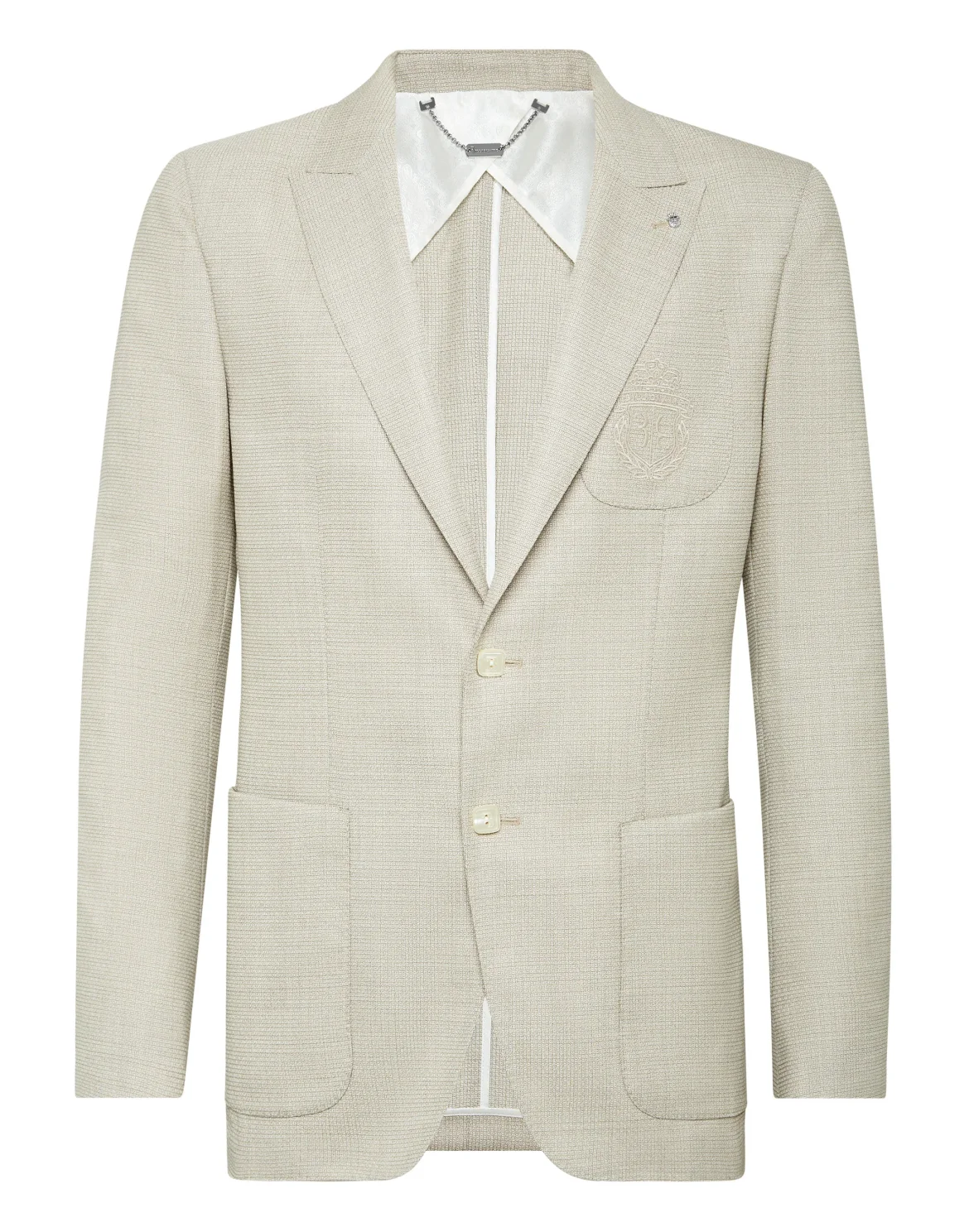 Blazer Slim Fit Crest, цвет: Бежевый