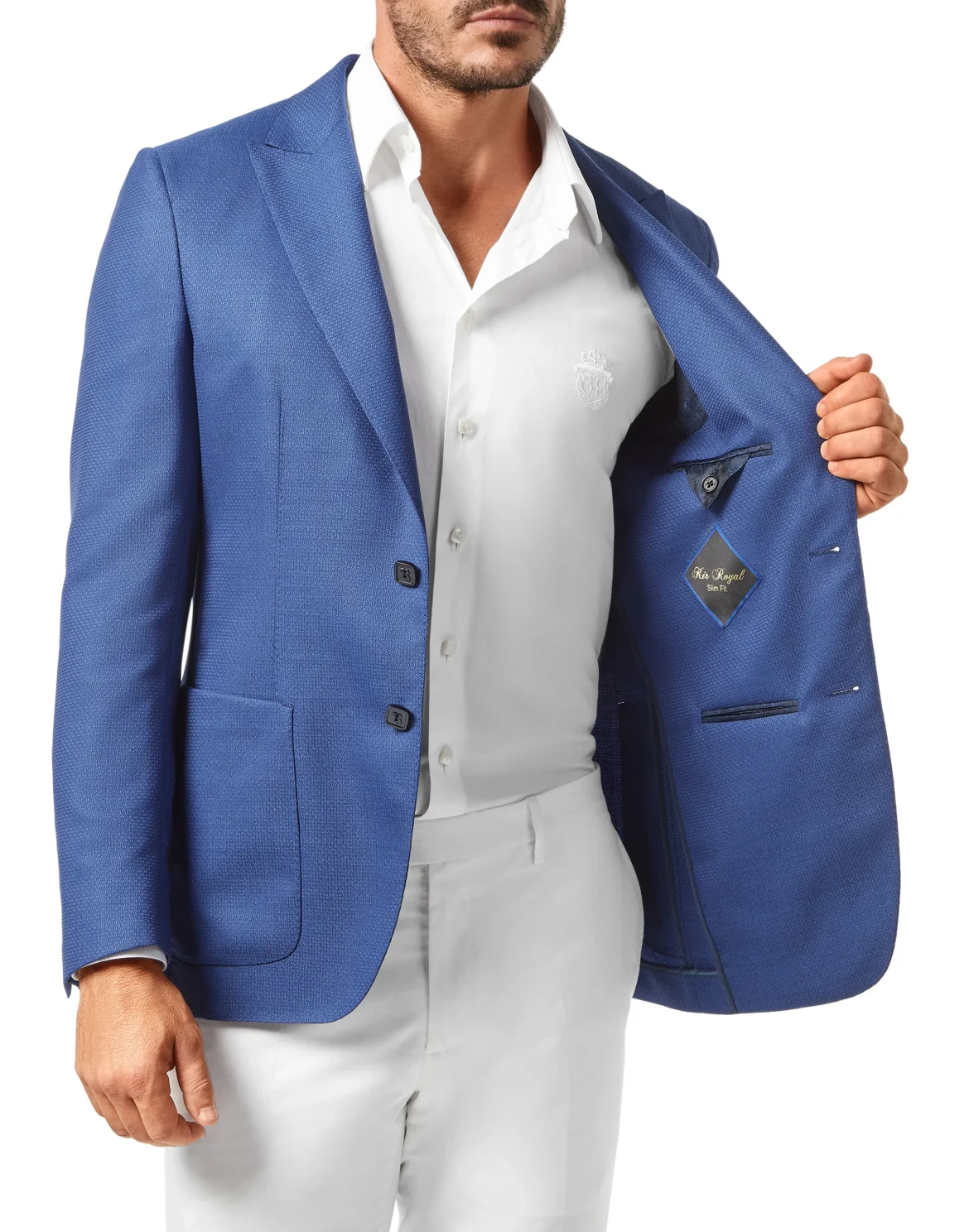 Blazer Slim Fit Crest, цвет: Синий