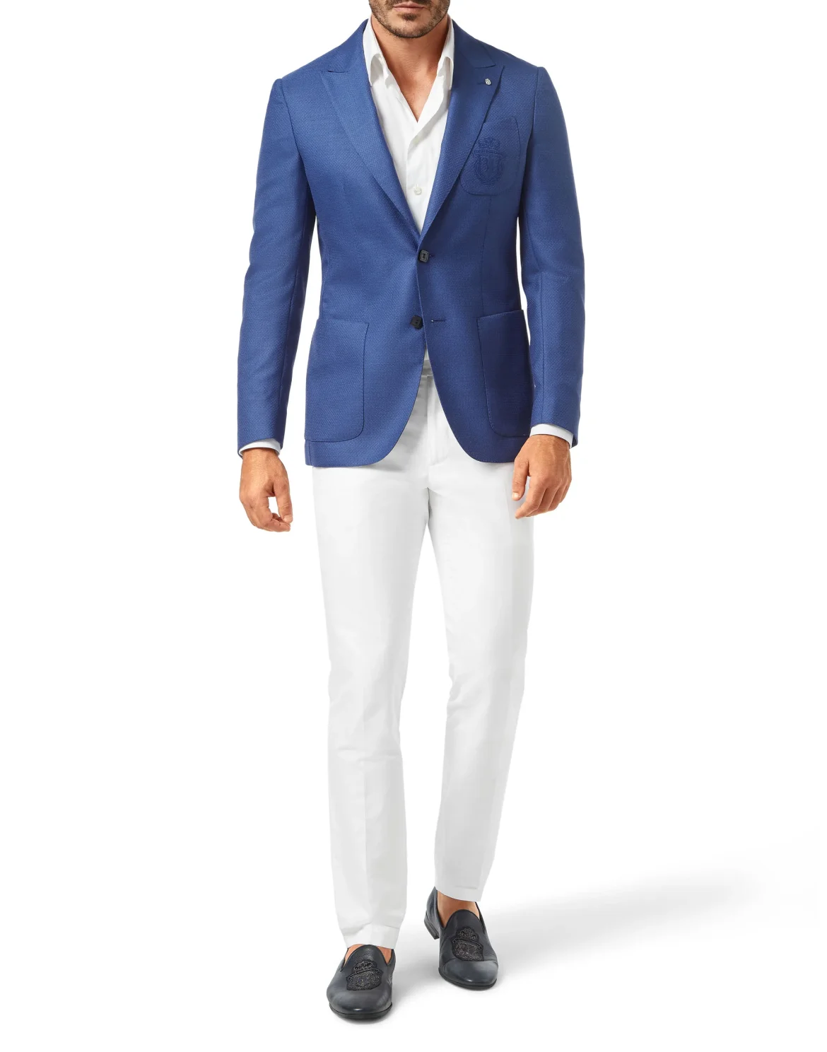 Blazer Slim Fit Crest, цвет: Синий