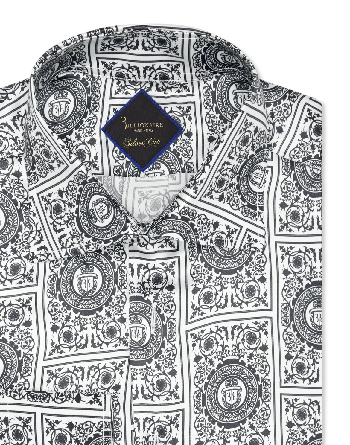 Silk Shirt Silver Cut LS/Flavio Floral Geometric, цвет: Белый