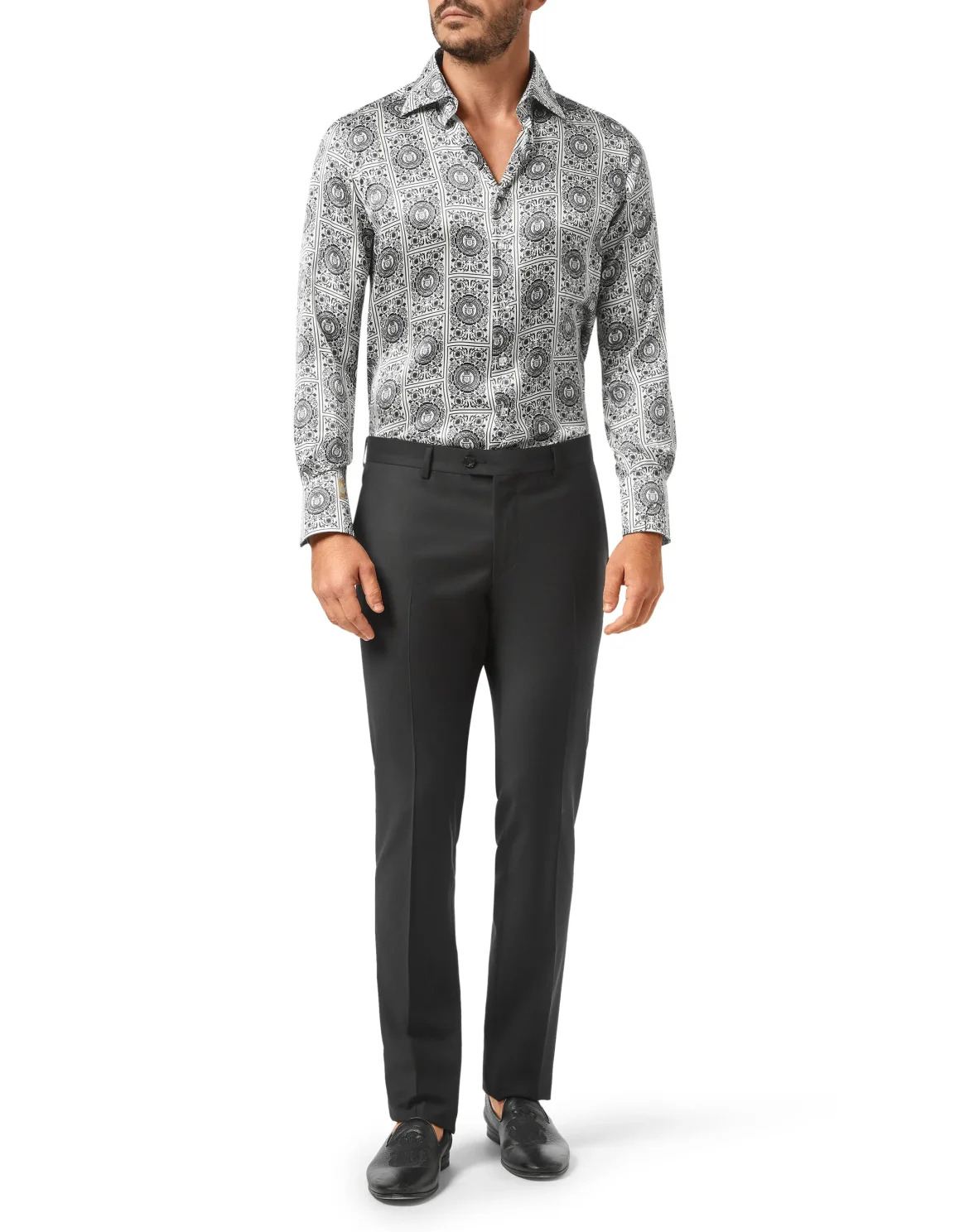 Silk Shirt Silver Cut LS/Flavio Floral Geometric, цвет: Белый
