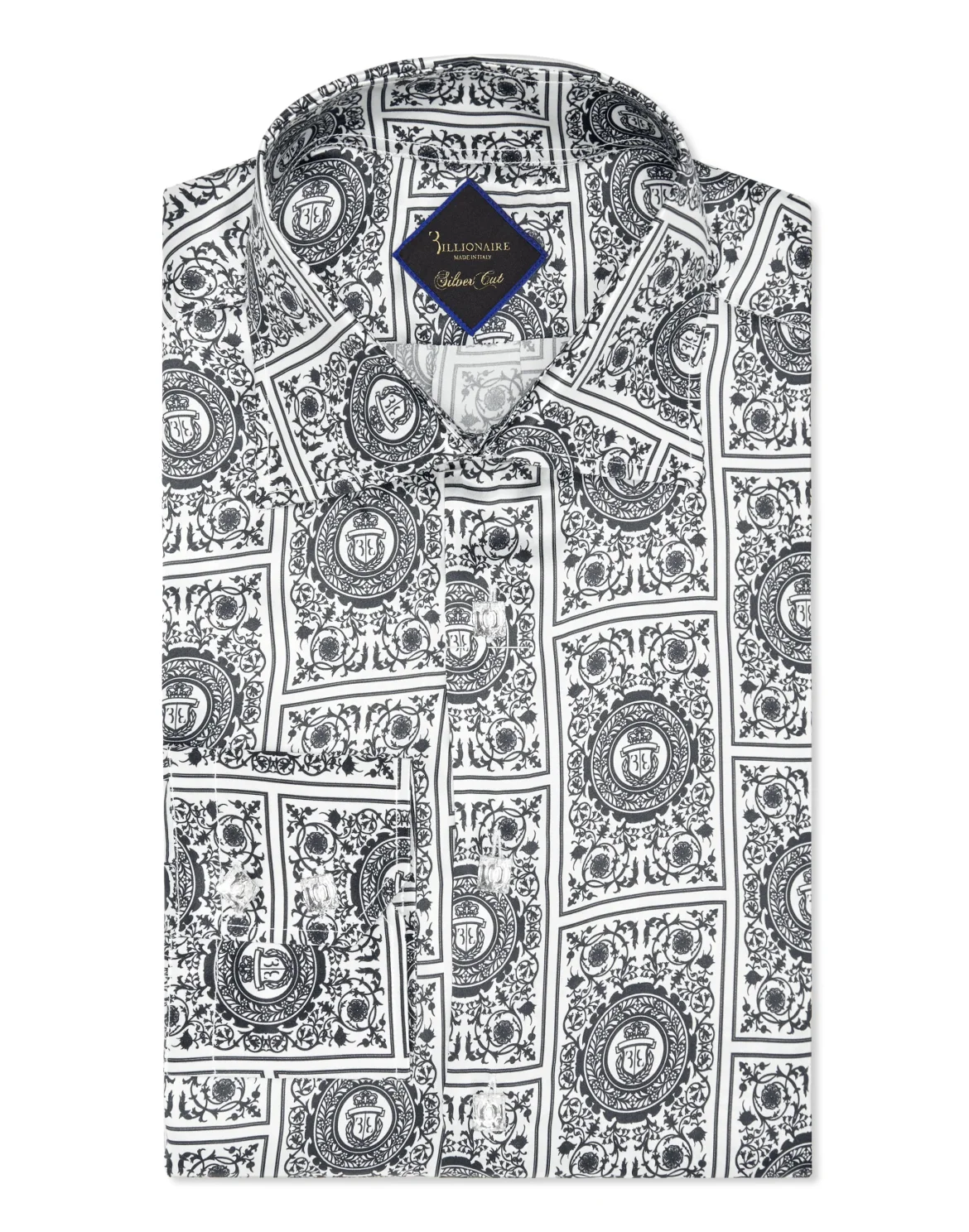 Silk Shirt Silver Cut LS/Flavio Floral Geometric, цвет: Белый