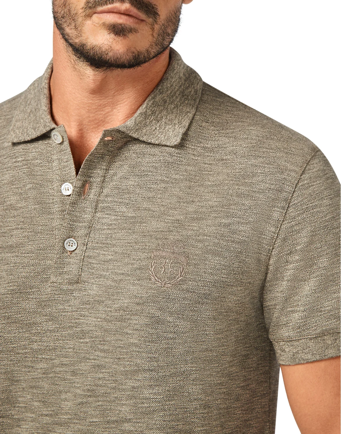 Polo shirt SS Crest, цвет: Бежевый