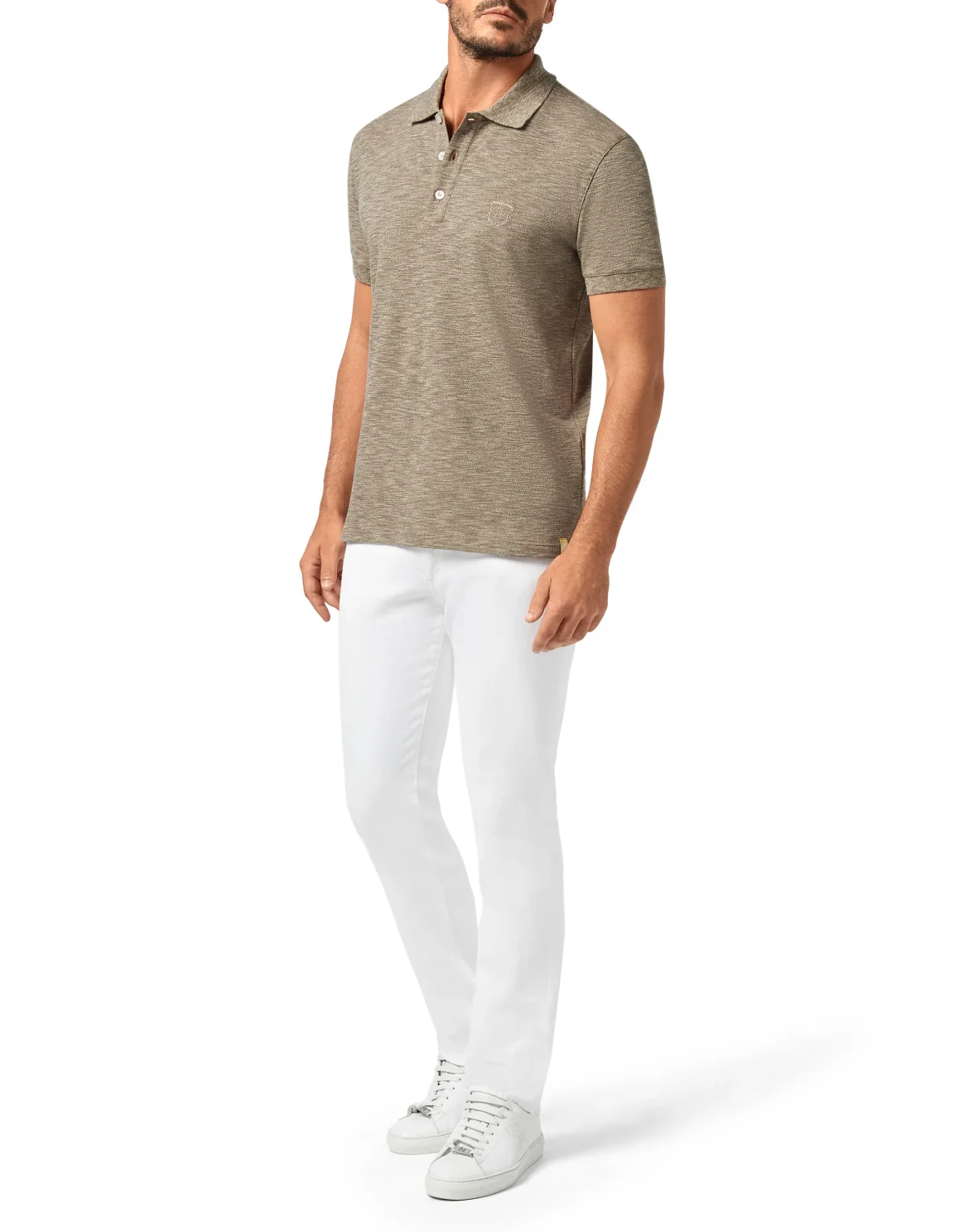 Polo shirt SS Crest, цвет: Бежевый