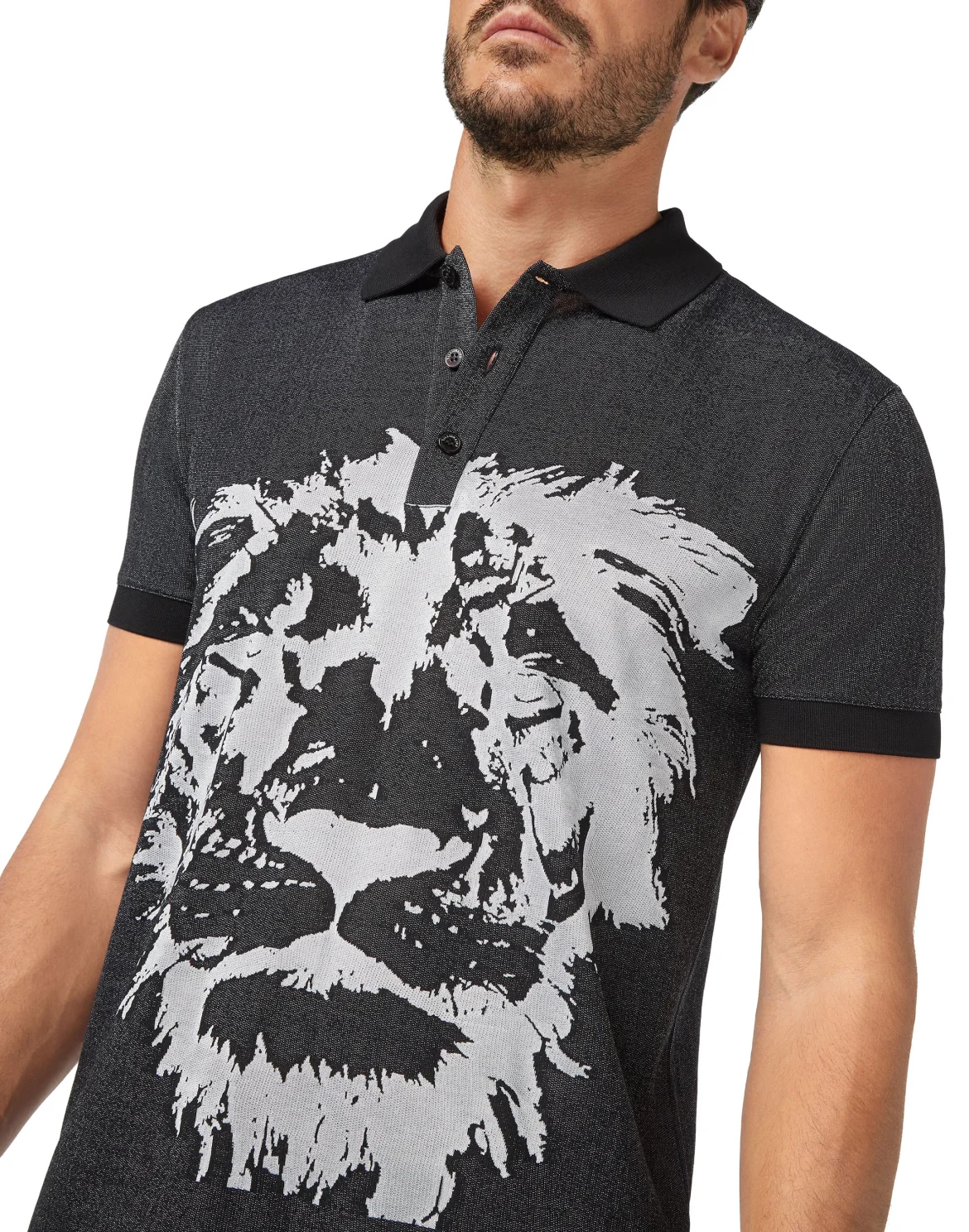 Polo shirt SS Jacquard Lion, цвет: Черный