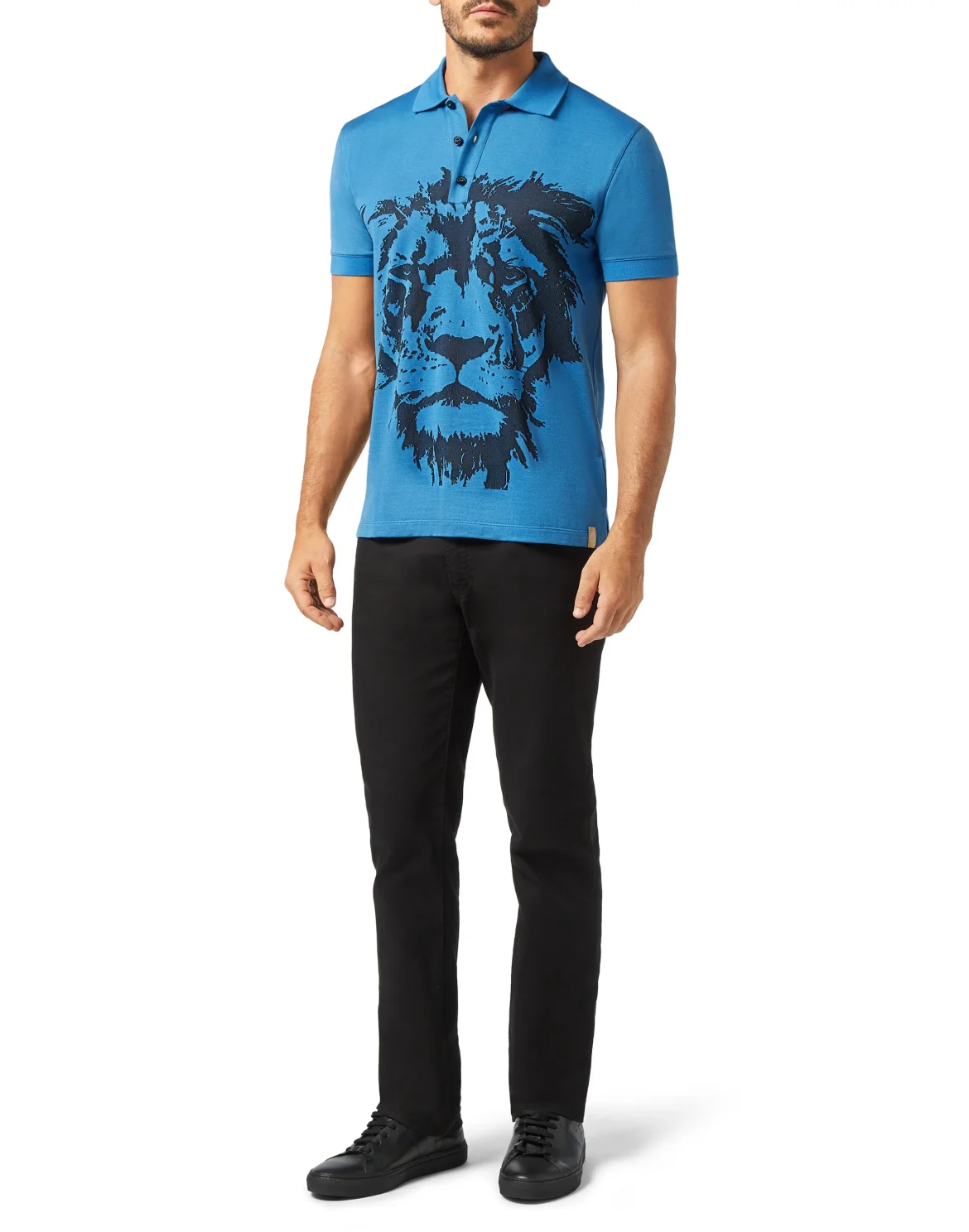 Polo shirt SS Jacquard Lion, цвет: Синий