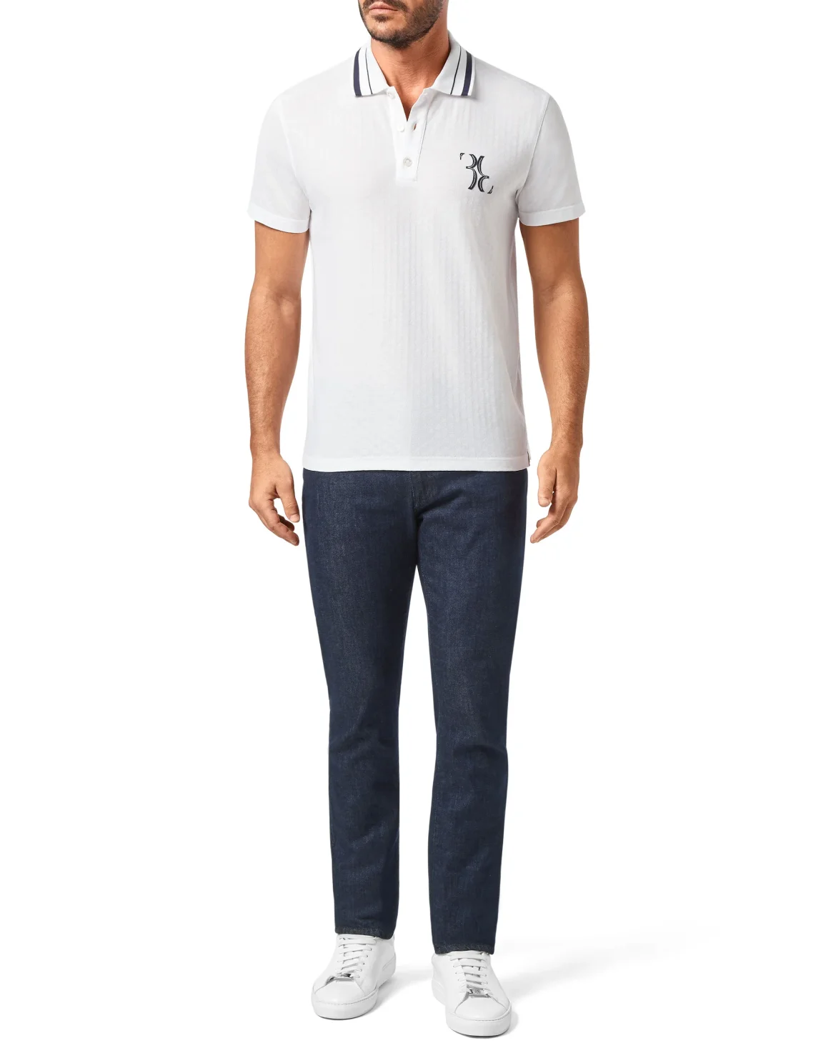 Polo shirt SS Jacquard Double B, цвет: Белый