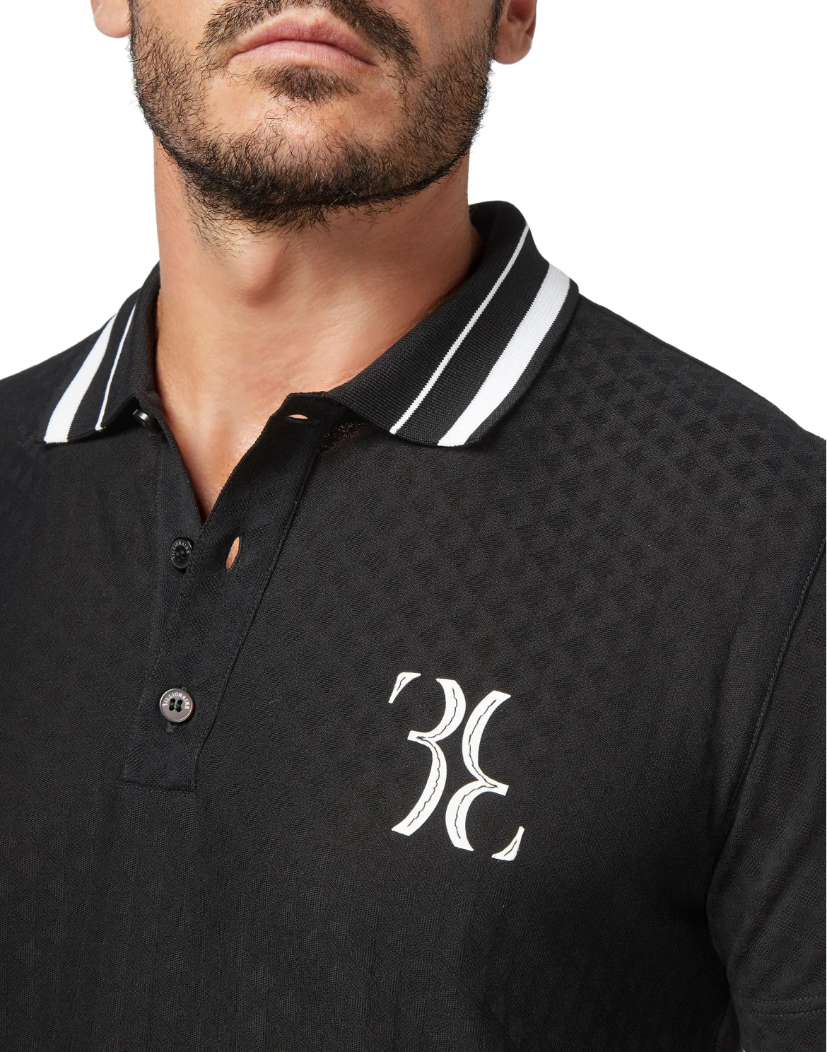 Polo shirt SS Jacquard Double B, цвет: Черный