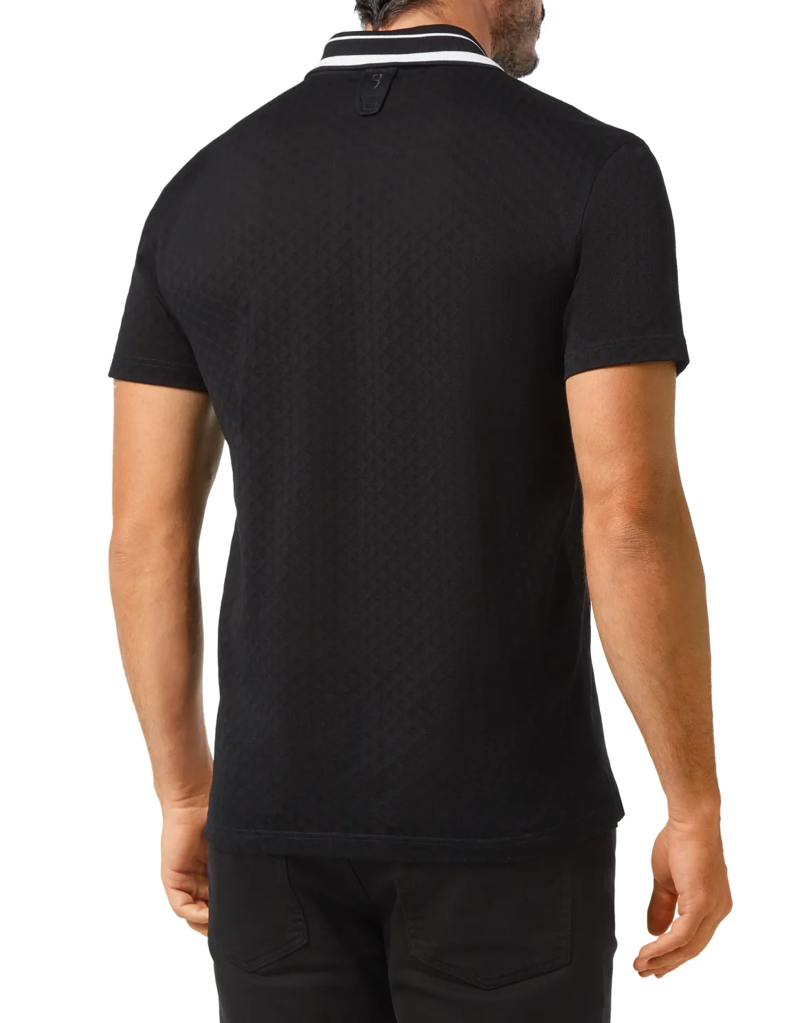 Polo shirt SS Jacquard Double B, цвет: Черный