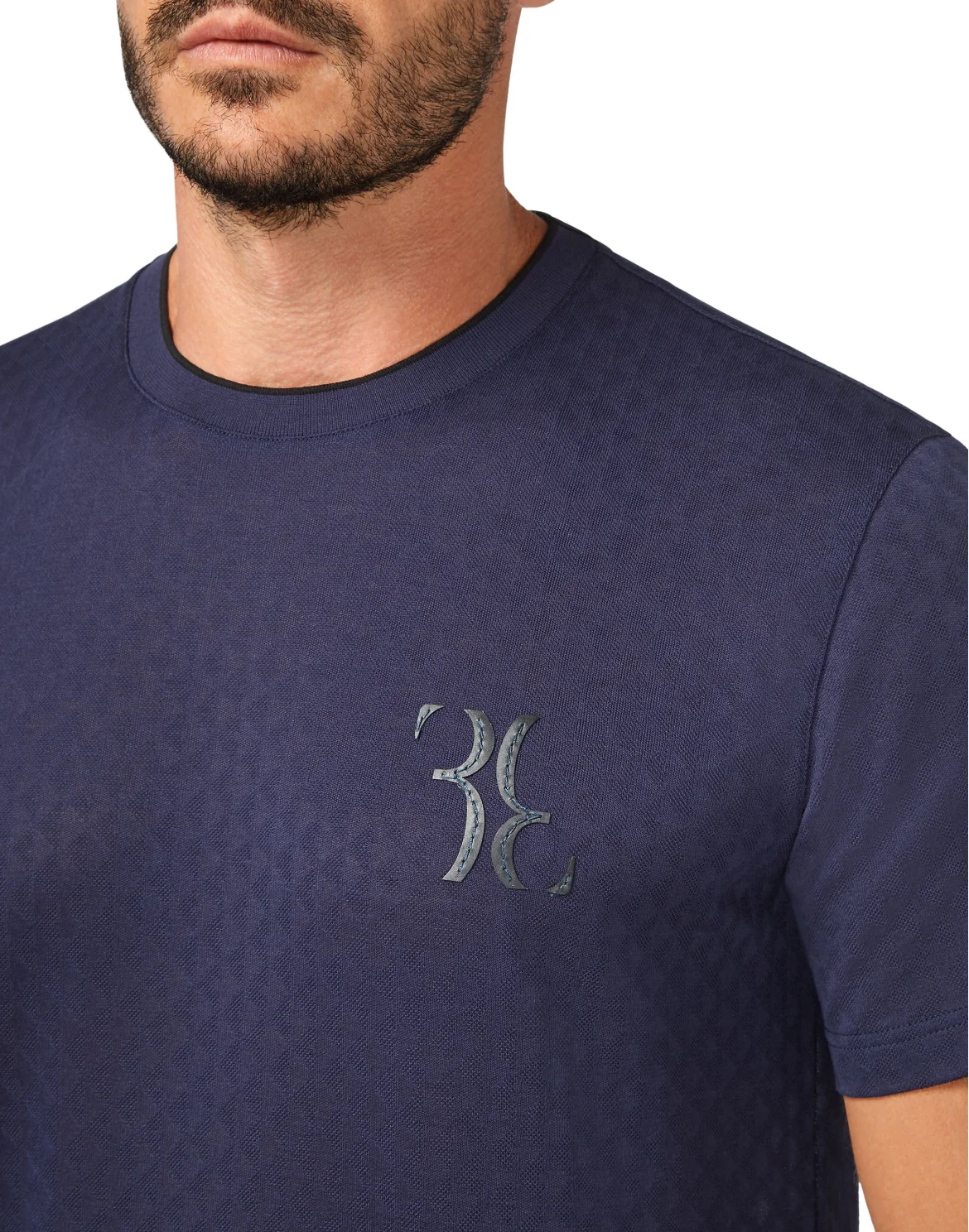 T-shirt Round Neck SS Jacquard Double B, цвет: Синий