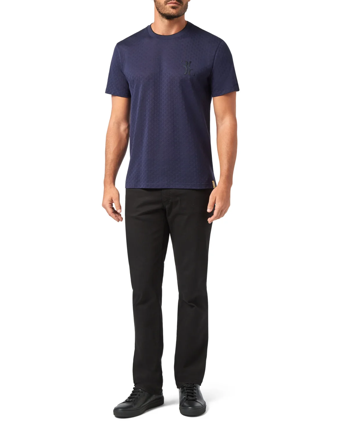 T-shirt Round Neck SS Jacquard Double B, цвет: Синий