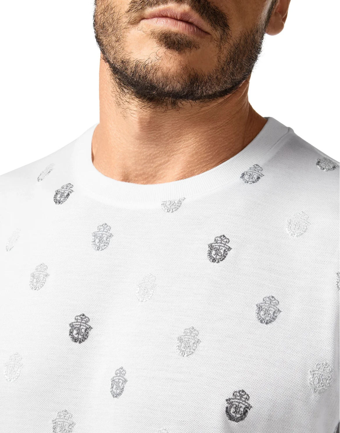 T-shirt Round Neck SS All over Crest, цвет: Белый