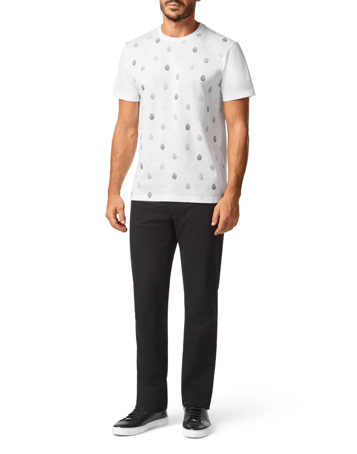 T-shirt Round Neck SS All over Crest, цвет: Белый