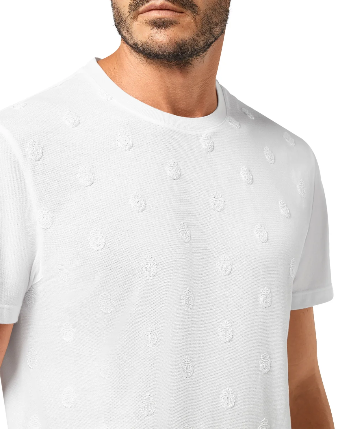 T-shirt Round Neck SS All over Crest, цвет: Белый