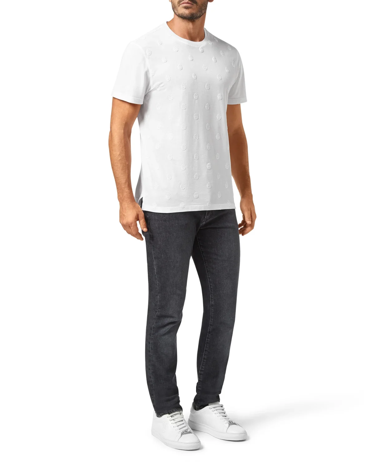 T-shirt Round Neck SS All over Crest, цвет: Белый