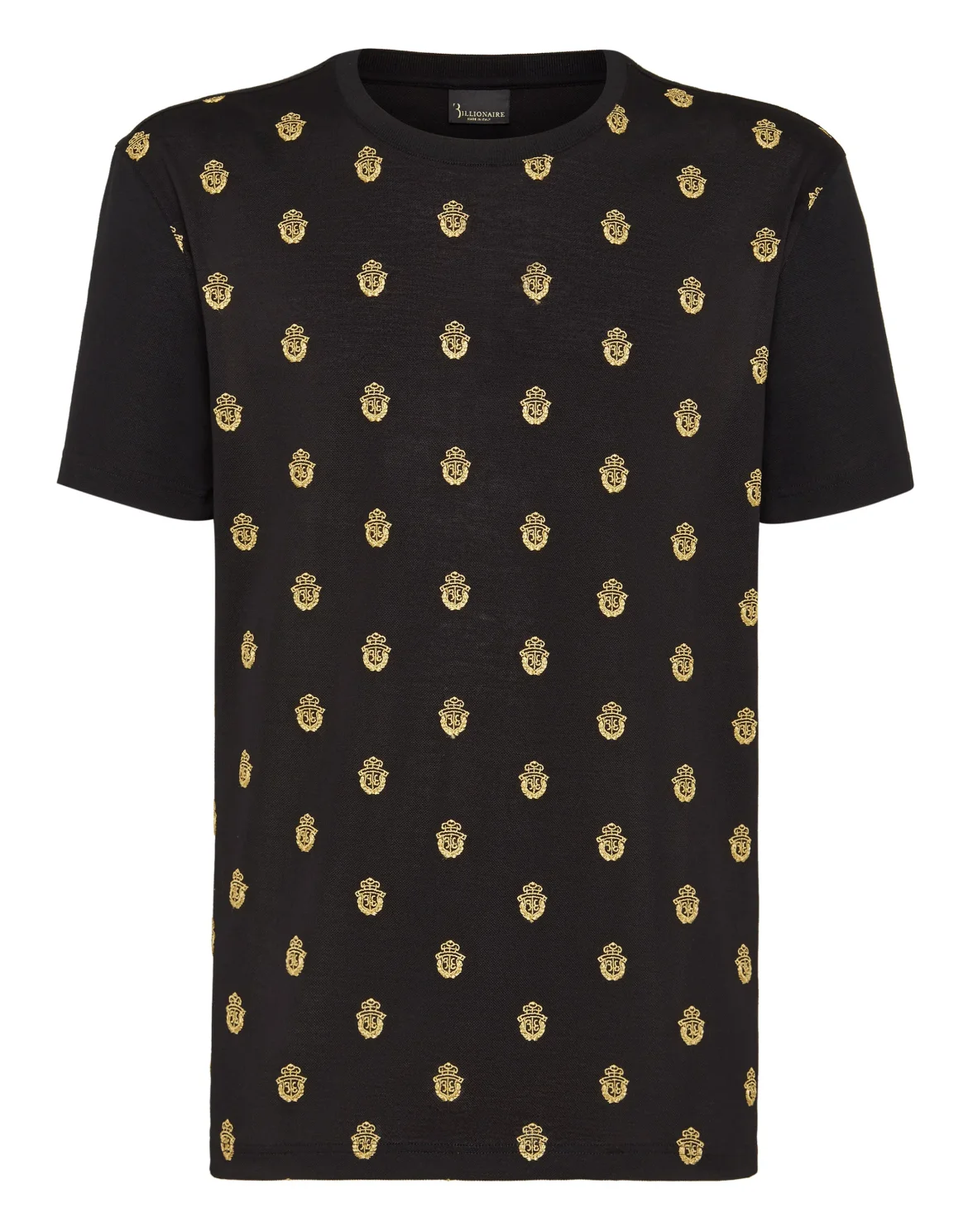 T-shirt Round Neck SS All over Crest, цвет: Черный