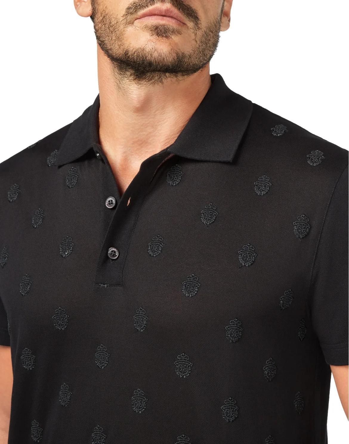 Polo shirt SS All over Crest, цвет: Черный
